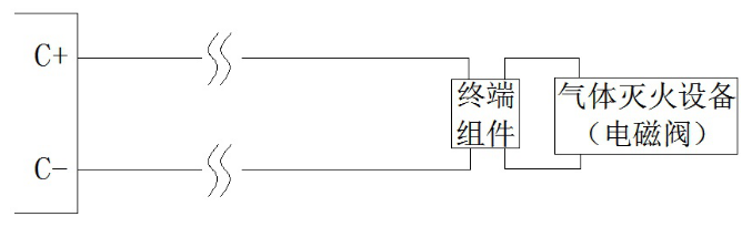 JBF5016湖南气体灭火控制器喷洒启动输出接线示意图