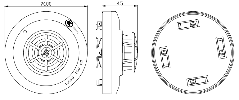 海湾JTW-ZCD-G3N点型感温火灾探测器外形结构示意图 海湾JTW-ZCD-G3N点型感温火灾探测器外形结构示意图